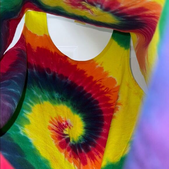 Womens 100% cotton Vibrant Tie-Dye Tank Top like new - Picture 5 of 5